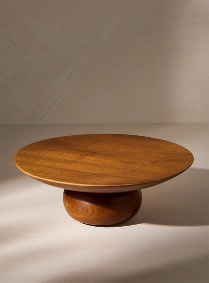 Teak wood cake stand