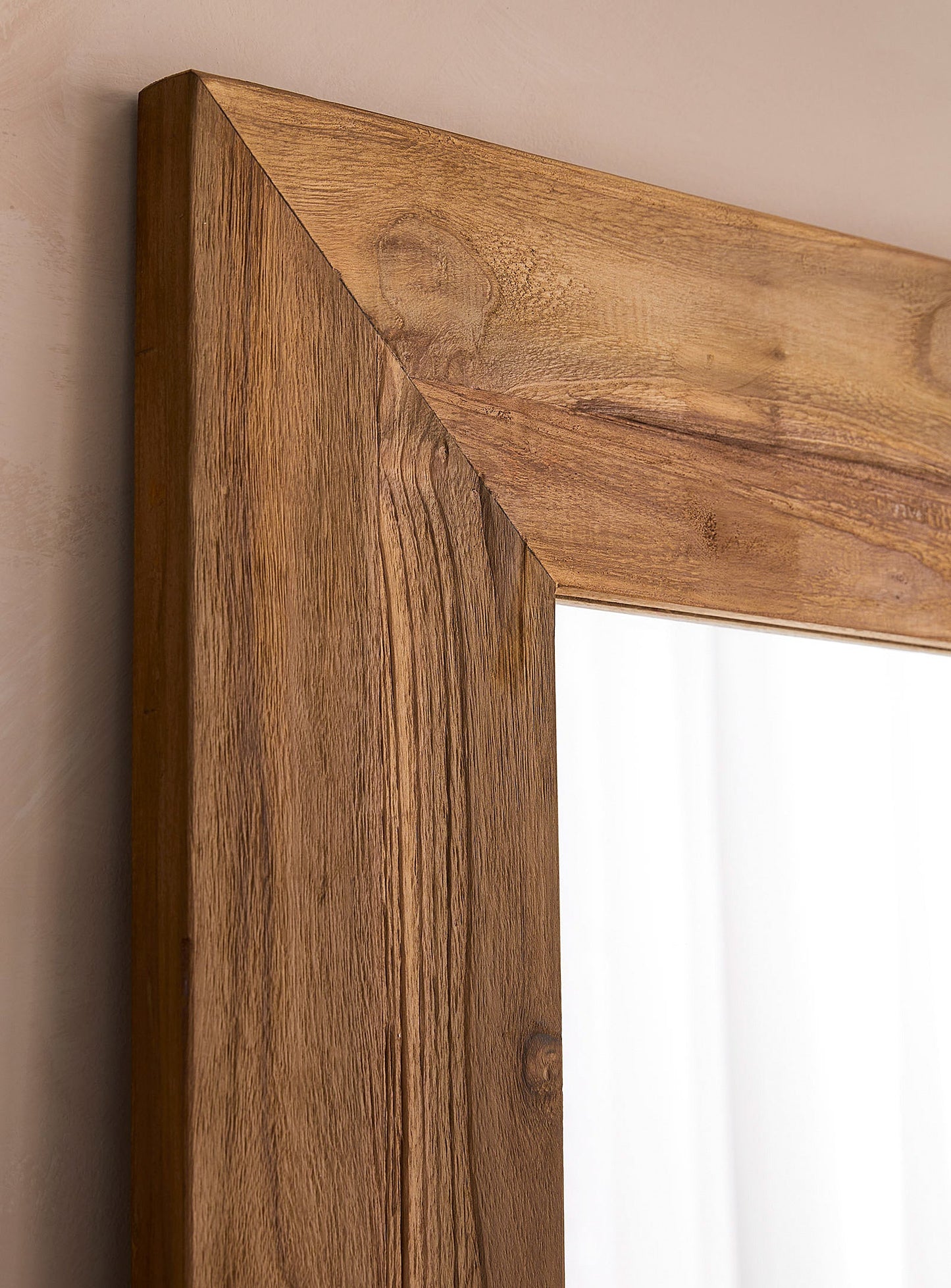 Mirror made from recycled teak