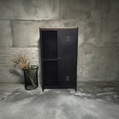 Armoire industrielle style casier avec porte en grillage Vindus Furniture