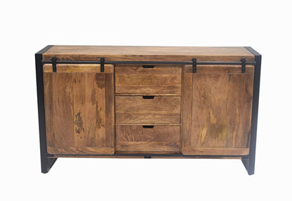 Buffet Avila en bois de manguier portes coulissantes