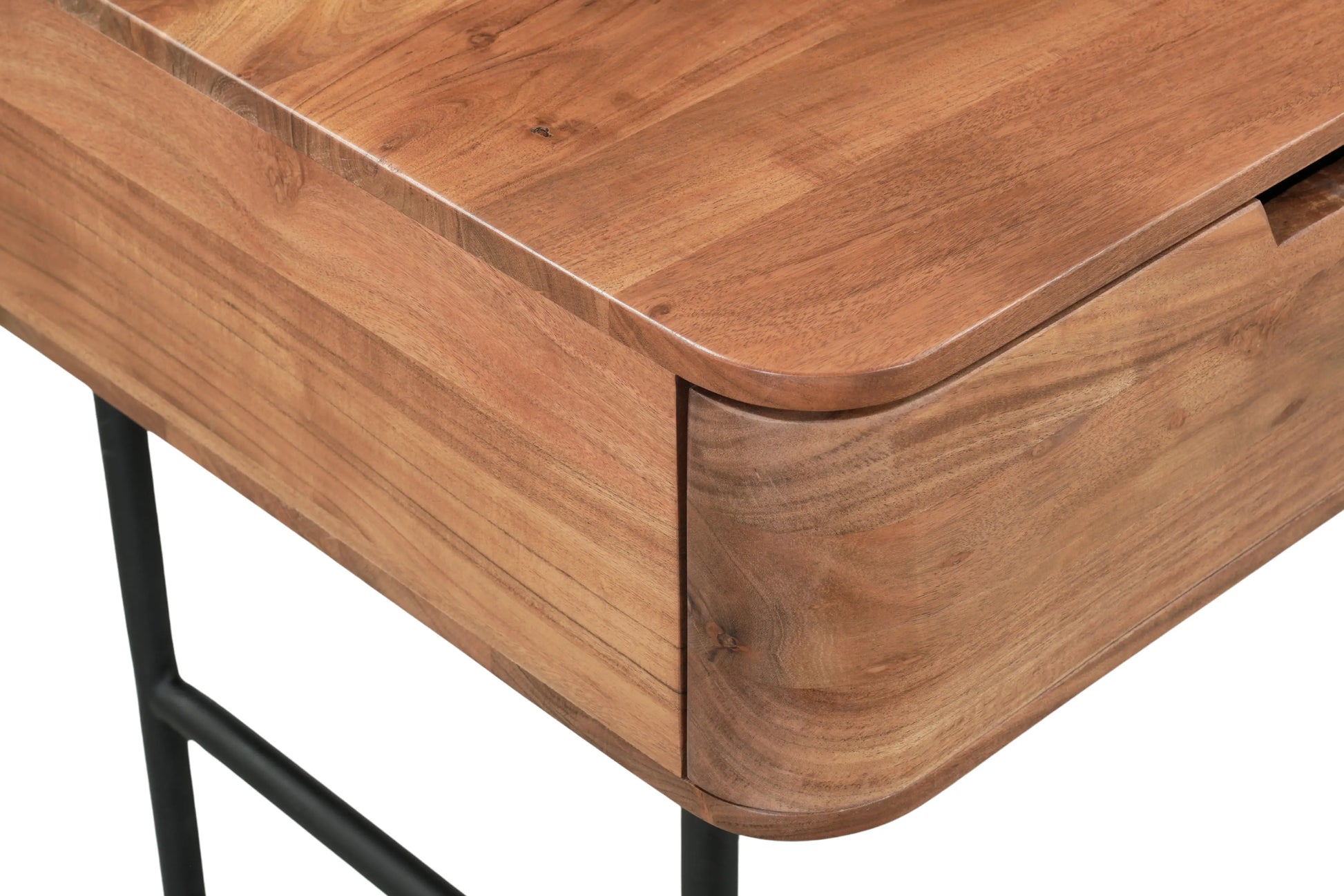 Bureau en Acacia Massif et Acier Noir