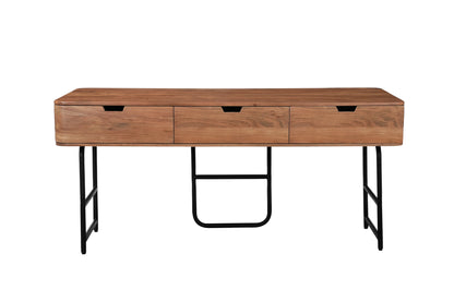 Bureau en Acacia Massif et Acier Noir