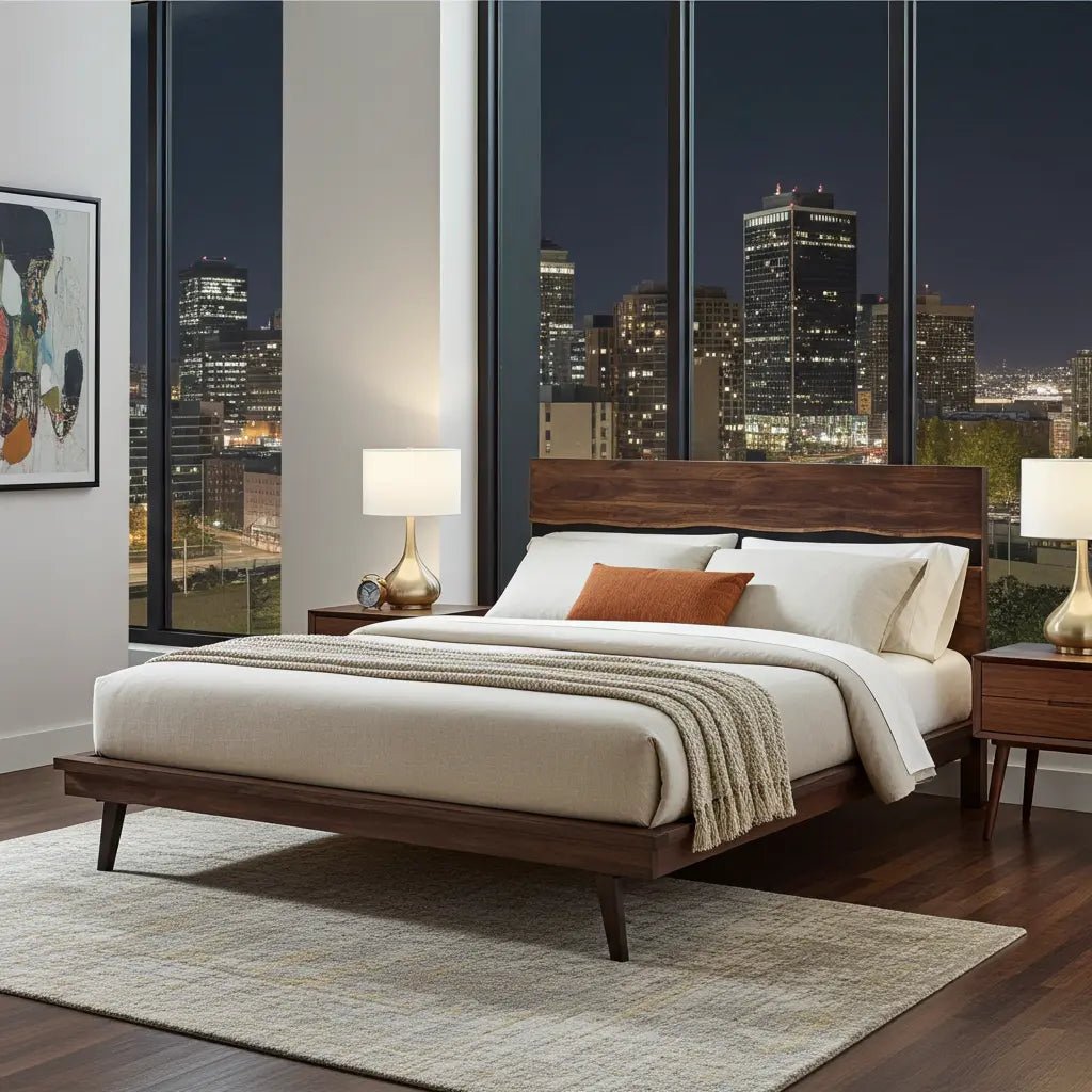 Cadre de Lit en bois d'Acacia live edge massif (Queen) Vindus Furniture