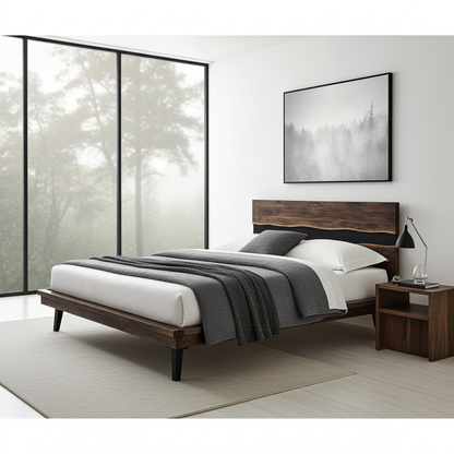 Cadre de Lit en bois d'Acacia live edge massif (Queen)