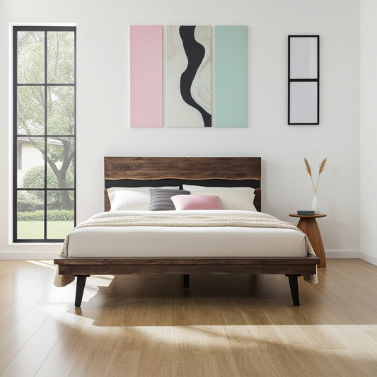 Cadre de Lit en bois d'Acacia live edge massif (Queen)