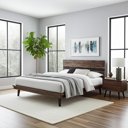 Cadre de Lit en bois d'Acacia live edge massif (Queen)