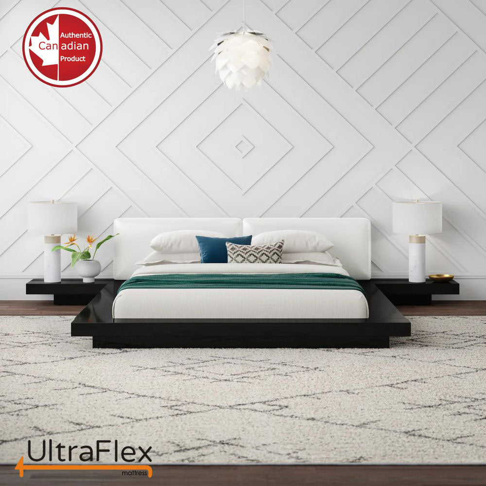 UltraFlex DELIGHT- Advanced Orthopedic Support, High-Density Pressure Relief Foam, Multiple Posture Support, Motion Transfer Pockets, CoolGel (Made in Canada) - With Waterproof Mattress Protector 