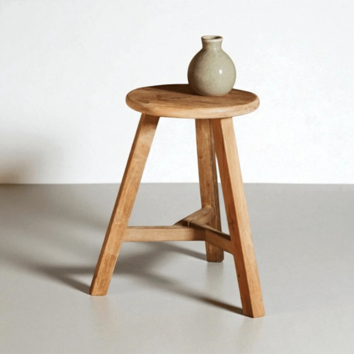 Tabouret rond vintage en teck
