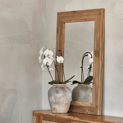 Mirror made from recycled teak