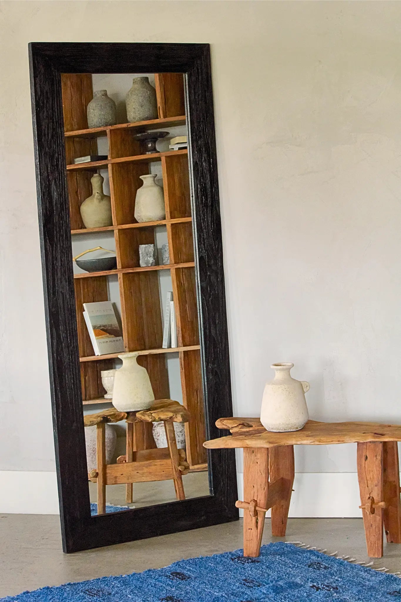 Mirror made from recycled teak