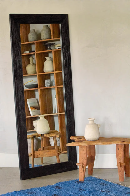 Mirror made from recycled teak