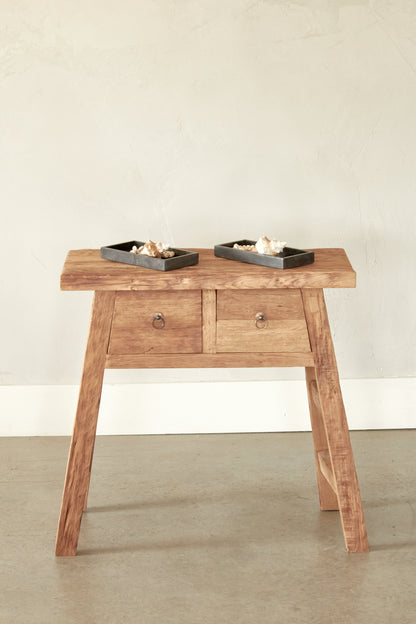 Console A frame en teck recyclé - 2 tiroirs