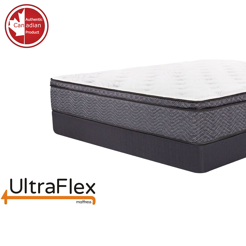 UltraFlex REVIVE- Hybrid 12” Breathable Pillowtop, Spinal Support HDcoils, Luxury Hypoallergic Foam Encasement, Pressure Relieving Mattress (Made in Canada) - With Waterproof Mattress Protector