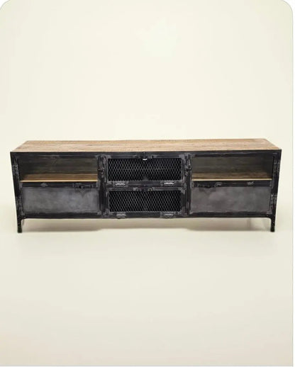 Meuble Télé Ibiza en bois de manguier et acier brut Vindus Furniture