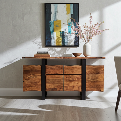 Buffet en bois d'Acacia live edge