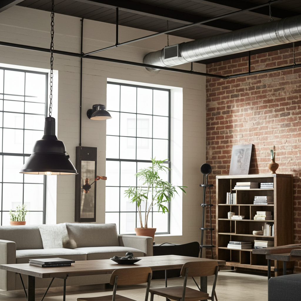 Black factory style pendant light