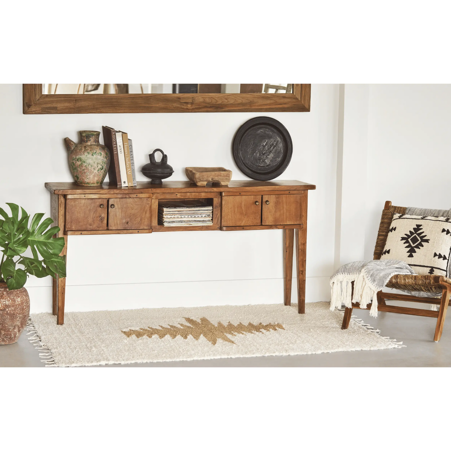 Apache rug made of organic cotton, handmade