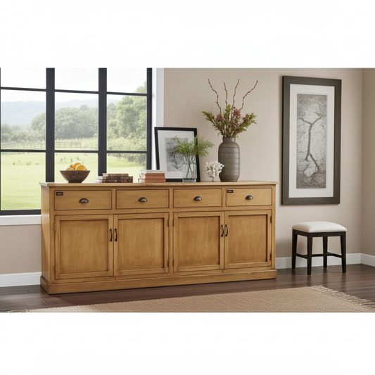 Buffet campagnard en bois de manguier fini patine naturel