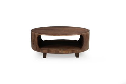 Table basse ronde en bois d'acacia