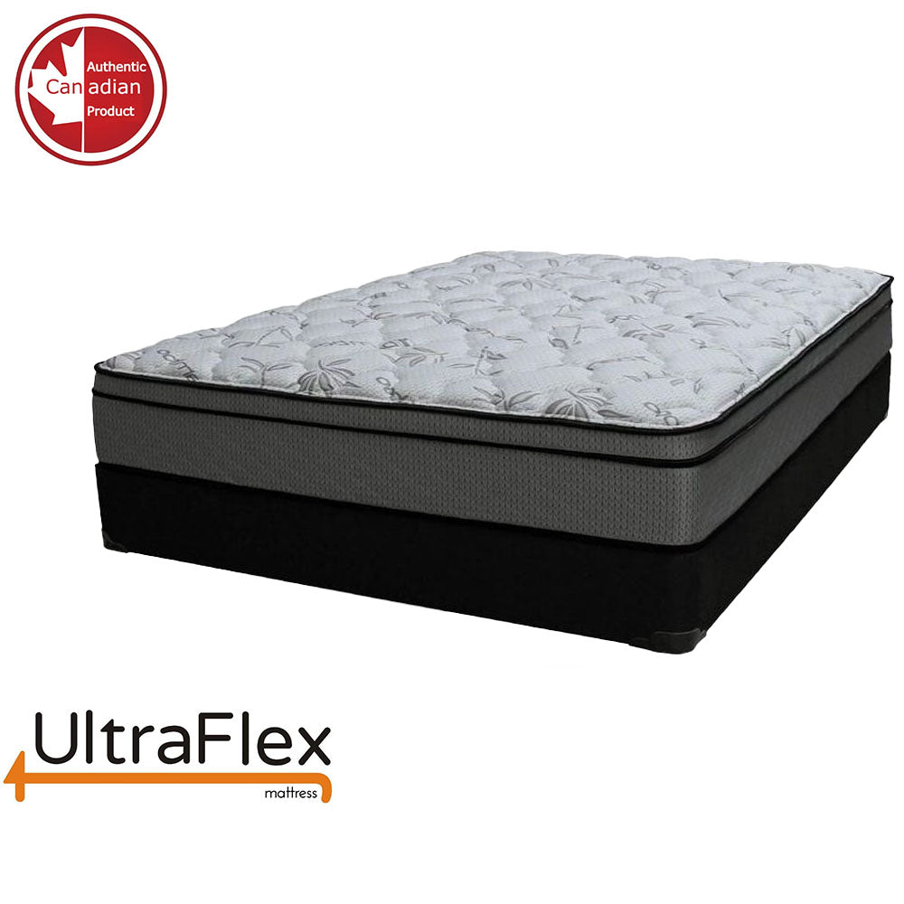 UltraFlex DYNASTY- Firm Orthopedic Spinal Care, Posture Support, Pressure Relief &amp; Cooler Sleep, Natural Heavy-Duty and High-Density Foam, Eco-Friendly Mattress (Made in Canada) With Water Proof Mattress Protector