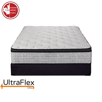 UltraFlex OASIS- 12” Hybrid Orthopedic Eurotop, Spinal Care Pocket Coil, Premium High Density Foam Encased, Pressure Relieving Comfort Foam and HDcoil Pocketed, Eco-Friendly Mattress (Made in Canada) With WaterProof Mattress Protector