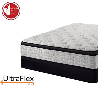 UltraFlex OASIS- 12” Hybrid Orthopedic Eurotop, Spinal Care Pocket Coil, Premium High Density Foam Encased, Pressure Relieving Comfort Foam and HDcoil Pocketed, Eco-Friendly Mattress (Made in Canada) With WaterProof Mattress Protector
