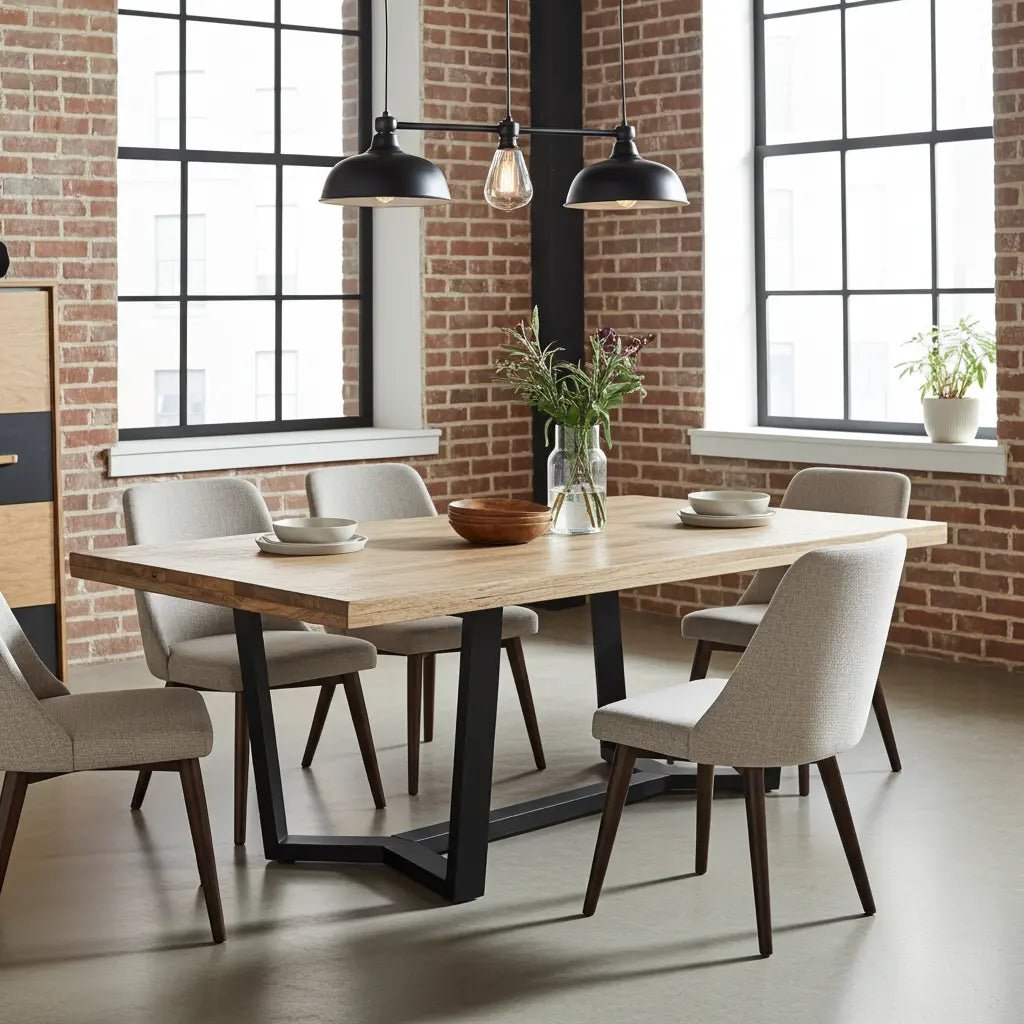 Table à dîner Mid-Century avec plateau en bois de manguier Vindus Furniture