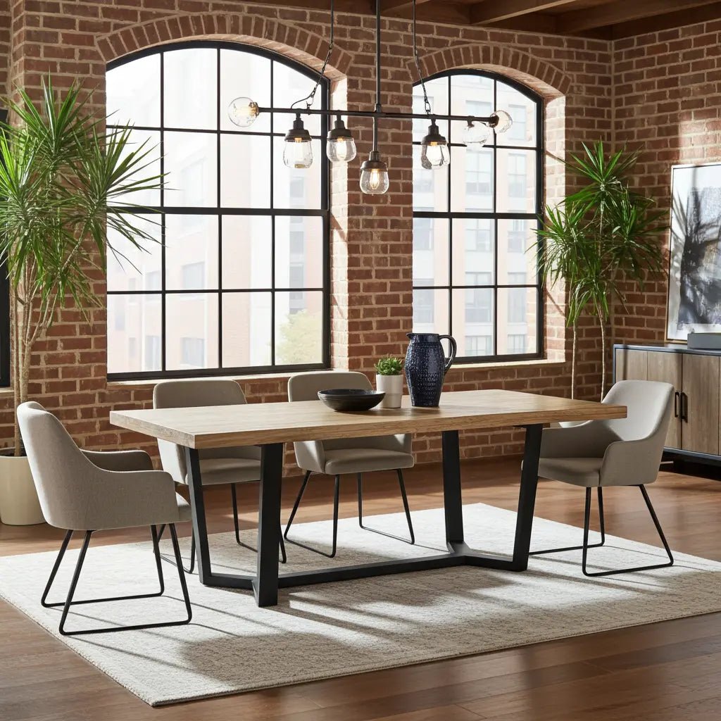 Table à dîner Mid-Century avec plateau en bois de manguier Vindus Furniture