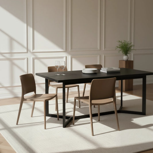 Chaise de salle à manger empilable Pamela, marron