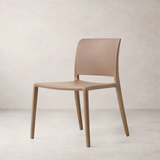 Chaise de salle à manger empilable Pamela, marron