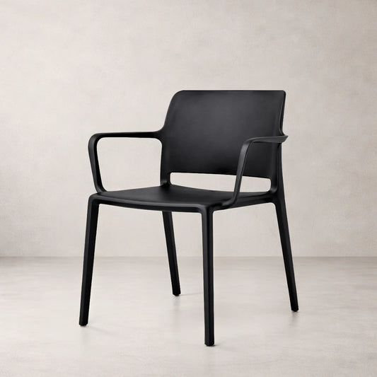 Pamela Stackable Dining Armchair, Black