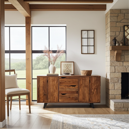 Buffet style Rétro en bois d'Acacia massif