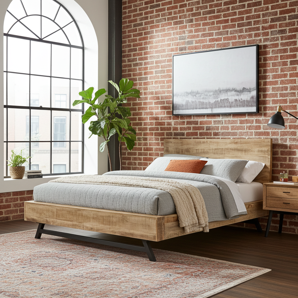 Cadre de Lit King en bois massif de Manguier