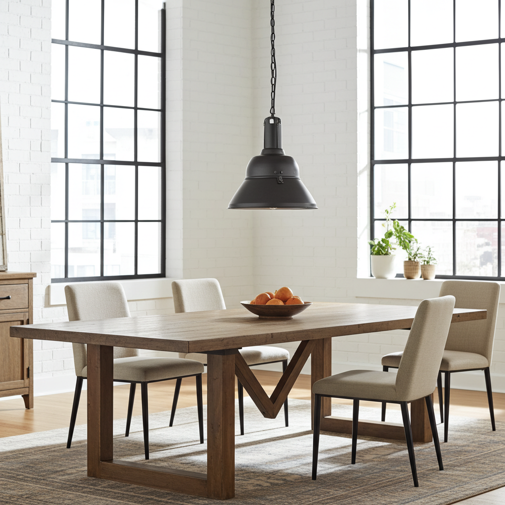 Black factory style pendant light