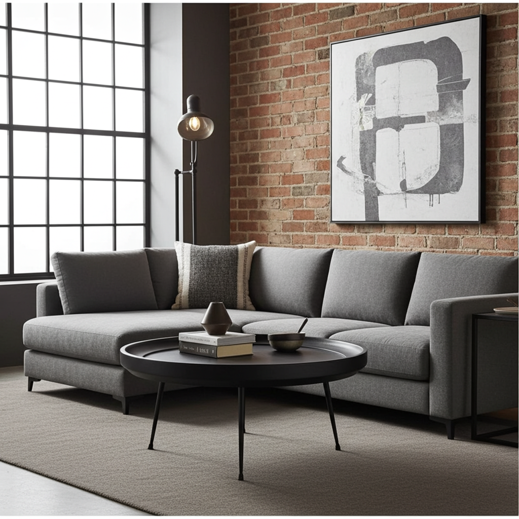 Table à Café ronde en bois de manguier fini noir