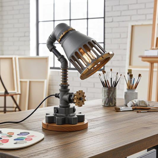 Lampe convoyeur steampunk