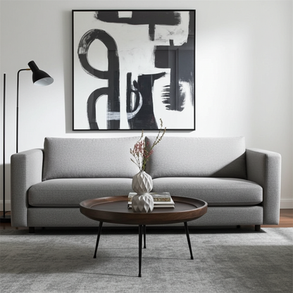 Table à café ronde en bois de manguier (Walnut)