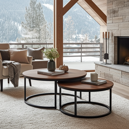 Acacia Wood Nesting Coffee Tables (Natural)