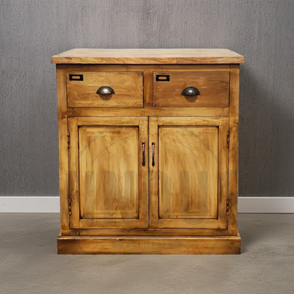Commode campagnard en bois de manguier fini patine naturel