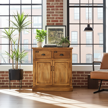 Commode campagnard en bois de manguier fini patine naturel